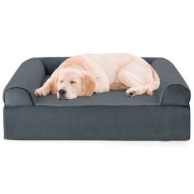 Orthopedic Dog Bed Memory Foam Pet Bed with Headrest for Large Dogs Orthopedic Dog Bed Memory Foam Pet Bed with Headrest for Large Dogs